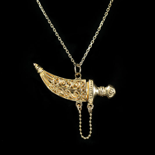 Estate 18K Yellow Gold Dagger and Sheath Charm