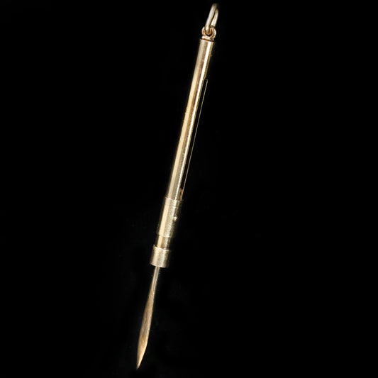 Estate 14K Yellow Gold Toothpick Pendant