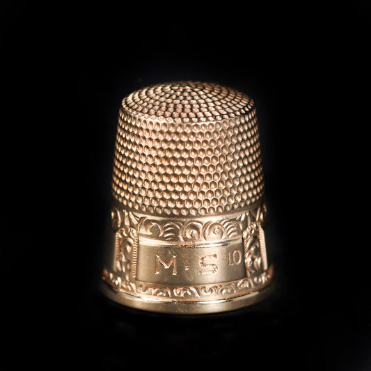 Victorian 10K Yellow Gold Thimble, Size 10